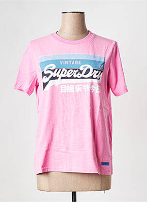 Tricou roz SUPERDRY femeie