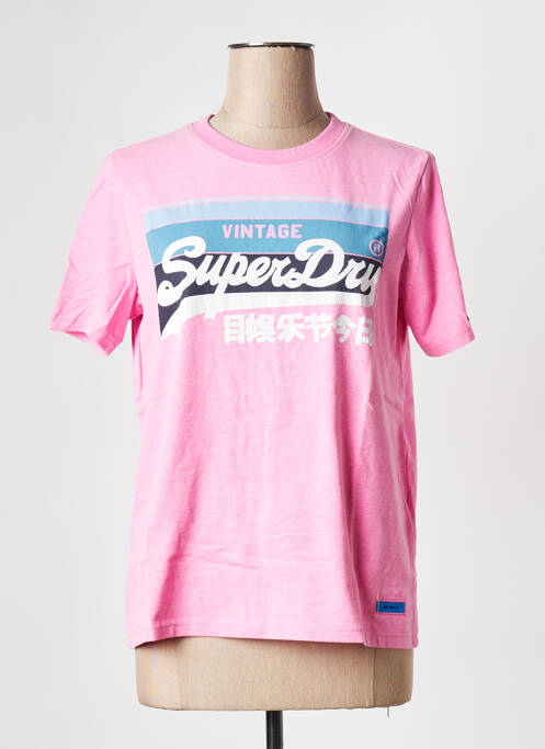 Tricou roz SUPERDRY femeie