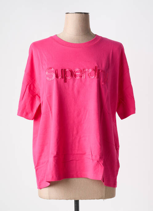 Tricou roz SUPERDRY femeie