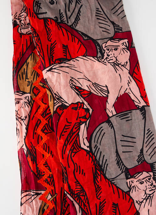 Eșarfă portocaliu BIRDS ON THE RUN femeie