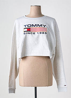 Hanorac guler rotund gri TOMMY HILFIGER femeie