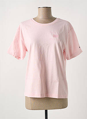 Tricou guler rotund roz TOMMY HILFIGER femeie