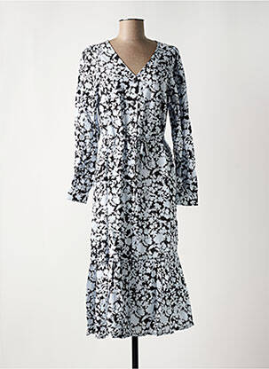 Rochie midi guler în v albastru MSCH COPENHAGEN femeie