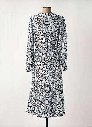 Rochie midi guler în v albastru MSCH COPENHAGEN femeie