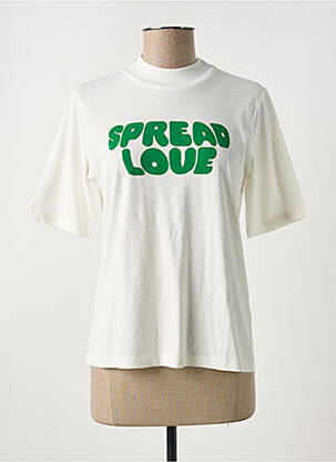 Tricou guler rotund alb THINKING MU femeie