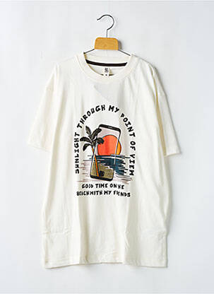Tricou guler rotund alb TAPE À L'OEIL băiat