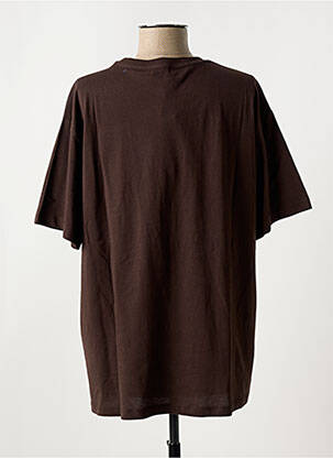 Tricou guler rotund maro NA-KD femeie