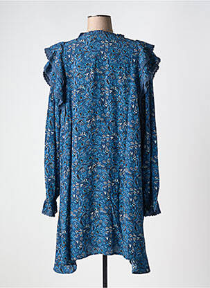 Rochie scurtă guler rotund albastru ATELIER REVE femeie