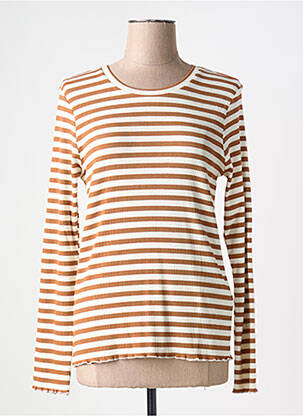 Tricou guler rotund maro SELECTED femeie