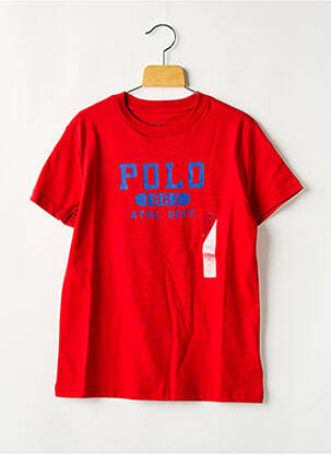 Tricou guler rotund roșu RALPH LAUREN băiat