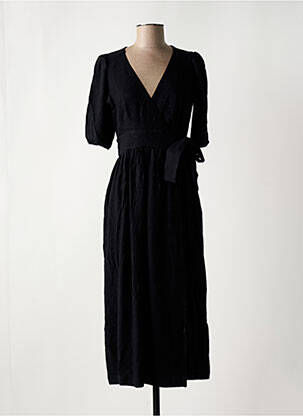 Rochie midi guler în v negru SELECTED femeie