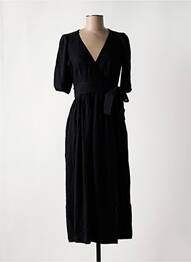 Rochie midi guler în v negru SELECTED femeie