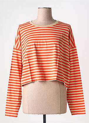 Tricou guler rotund portocalie NOISY MAY femeie