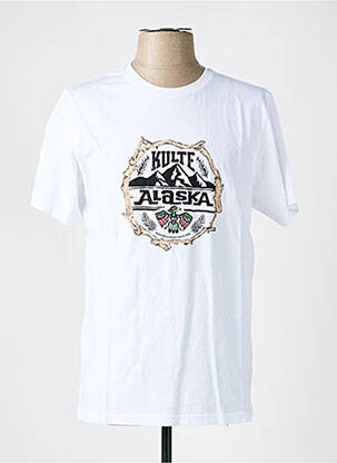 Tricou guler rotund alb KULTE bărbat