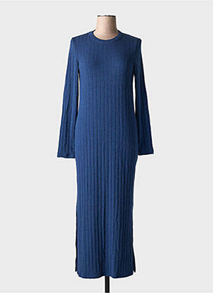 Rochie midi guler rotund albastru THINKING MU femeie