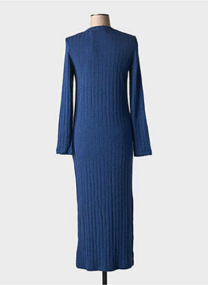 Rochie midi guler rotund albastru THINKING MU femeie