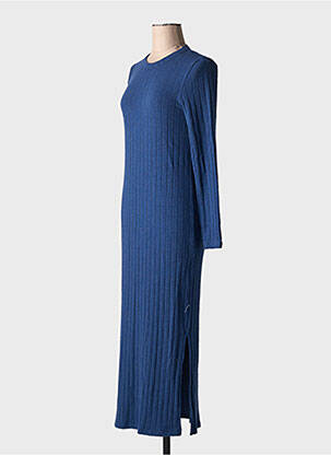 Rochie midi guler rotund albastru THINKING MU femeie