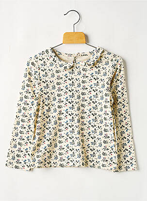 Tricou guler claudine alb PETIT BATEAU fată