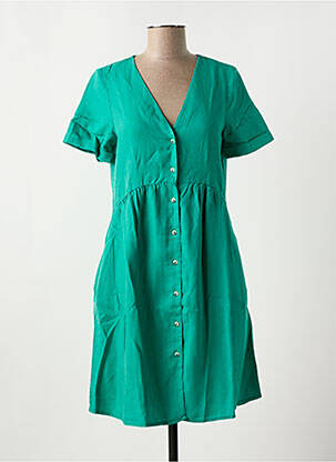 Rochie scurtă guler în v verde PIECES femeie