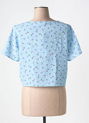 Tricou guler în v albastru NOISY MAY femeie