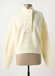Pulover guler rotund alb PIECES femme