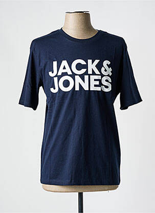 Tricou guler rotund albastru JACK & JONES bărbat