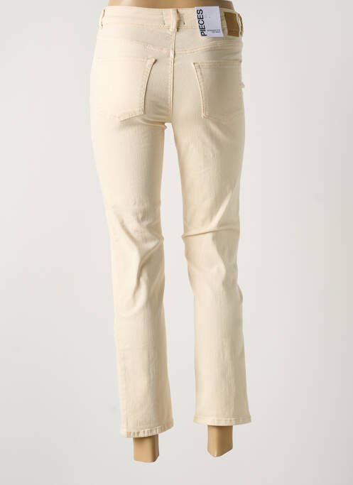 Blugi cu croială slim bej PIECES femeie