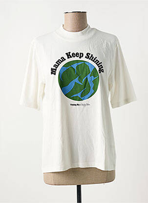 Tricou guler rotund alb THINKING MU femeie