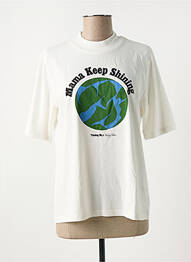 Tricou guler rotund alb THINKING MU femme
