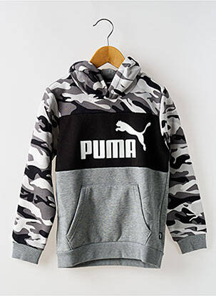 Hanorac cu glugă guler rotund negru PUMA băiat