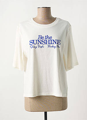 Tricou guler rotund alb THINKING MU femeie