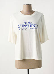 Tricou guler rotund alb THINKING MU femme