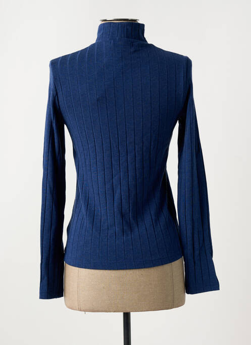 Pulover cu guler înalt albastru THINKING MU femeie