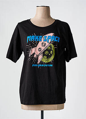 Tricou guler rotund negru ICHI femeie