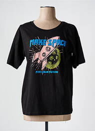 Tricou guler rotund negru ICHI femeie