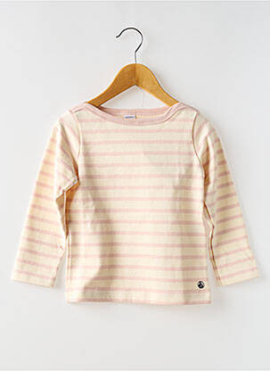 Tricou guler rotund alb PETIT BATEAU fată