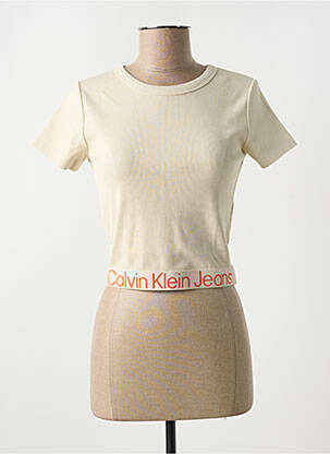 Tricou guler rotund bej CALVIN KLEIN femeie