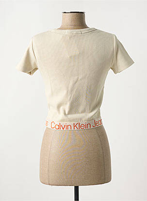 Tricou guler rotund bej CALVIN KLEIN femeie