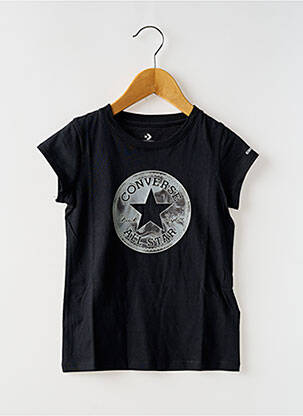 Tricou guler rotund negru CONVERSE fată