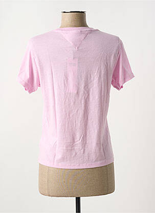 Tricou guler rotund roz TOMMY HILFIGER femeie