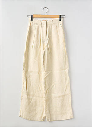 Pantalon larg bej VILA femeie