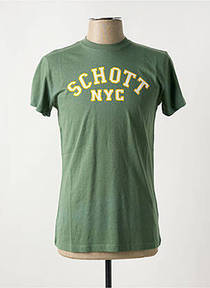 Tricou guler rotund verde SCHOTT bărbat
