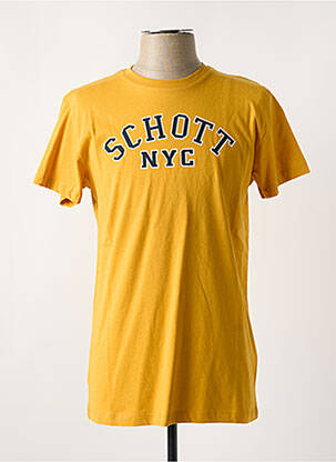 Tricou guler rotund galben SCHOTT bărbat