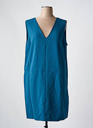 Rochie midi guler în v albastru CALVIN KLEIN femeie