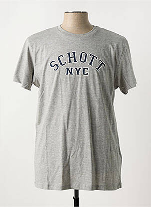 Tricou guler rotund gri SCHOTT bărbat