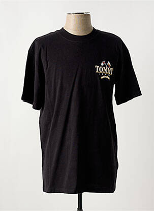 Tricou guler rotund negru TOMMY HILFIGER bărbat