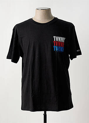 Tricou guler rotund negru TOMMY HILFIGER bărbat