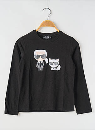 Tricou guler rotund negru KARL LAGERFELD fată