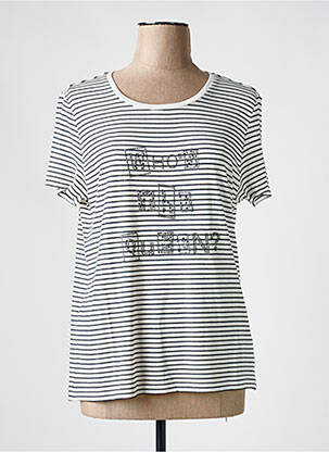 Tricou guler în v alb IKKS femeie