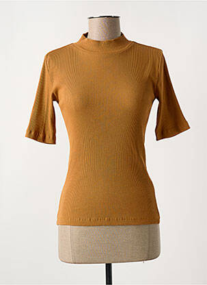 Tricou guler rotund maro KNOWLEDGE COTTON APPAREL femeie